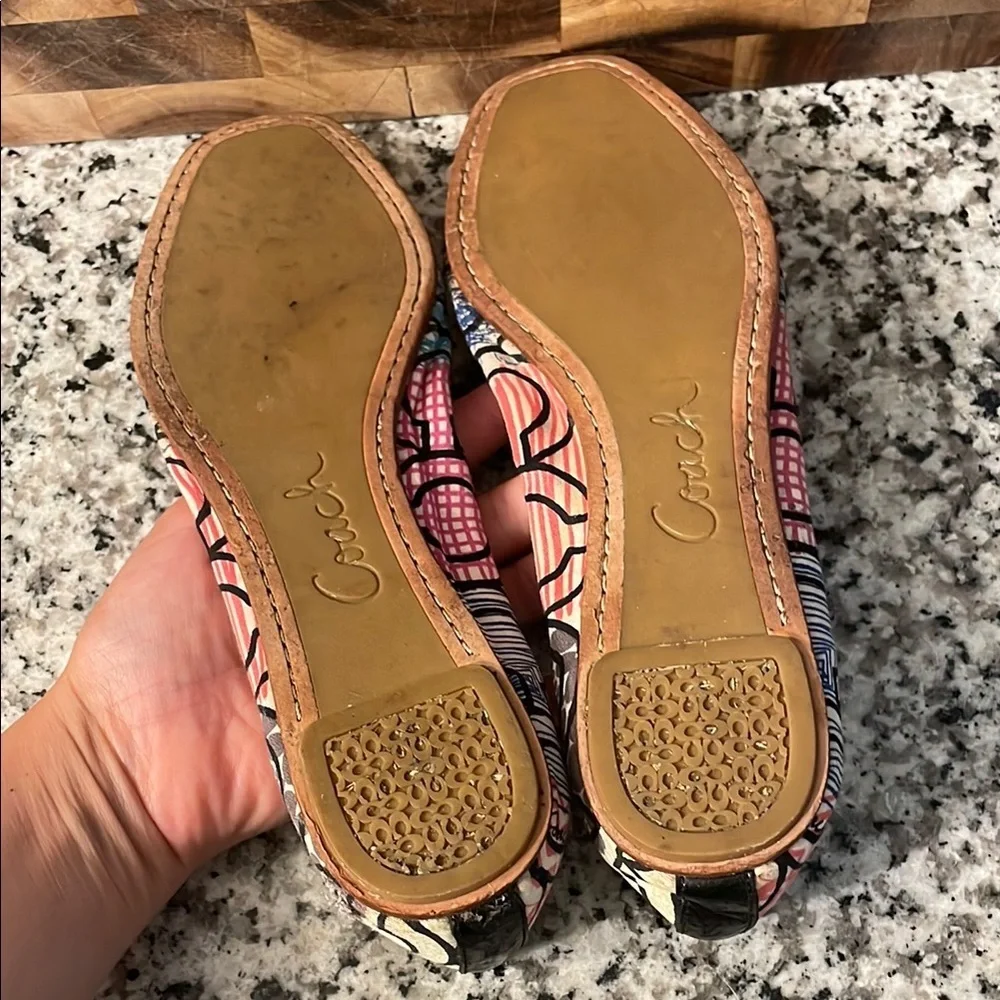 Coach Multicolor Patterned Flats Size 7_5